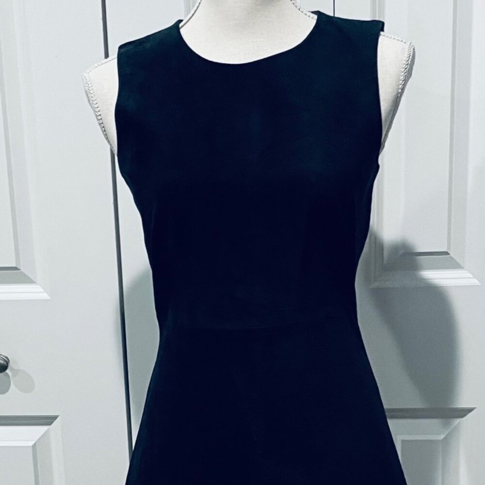 THEORY BLACK SUEDE A-LINE SHEATH DRESS - SIZE 2